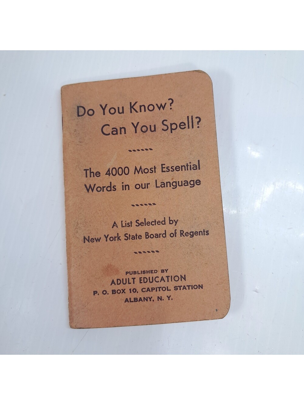 The 4000 Most Essential Words in our Language Adult Education booklet Vintage